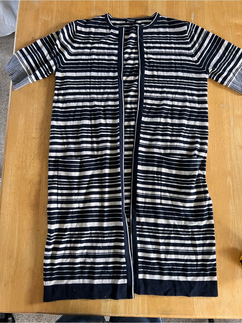 Worth Navy and White Striped sweater cardigan